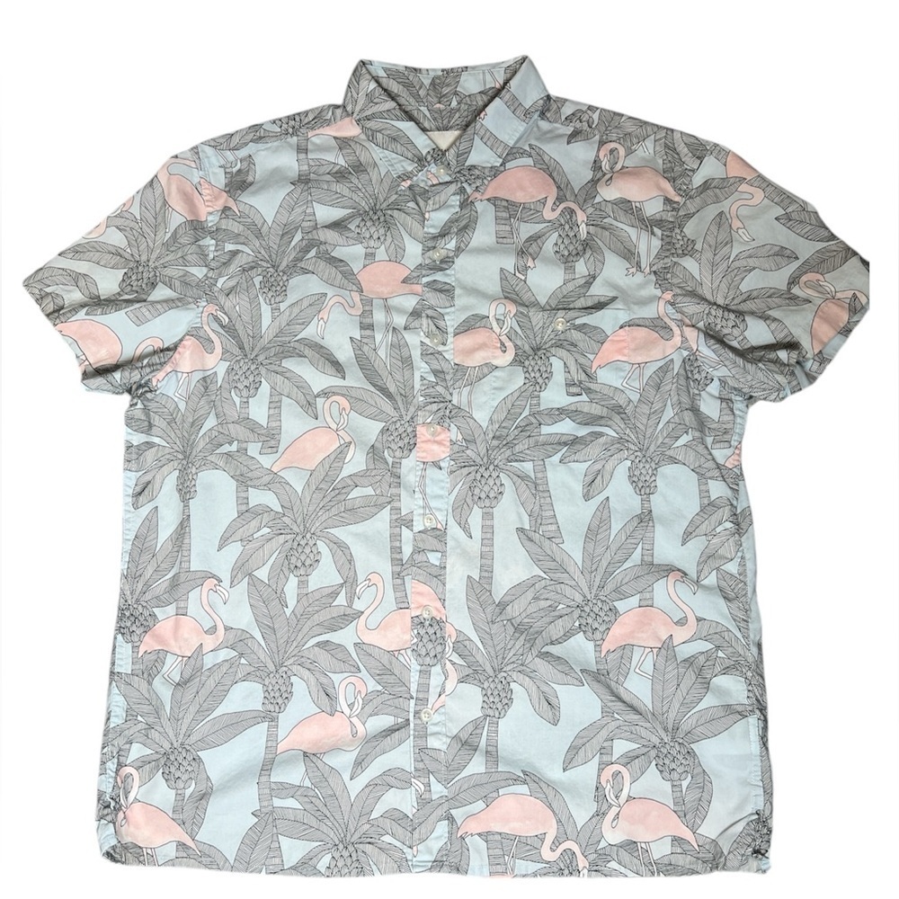 American Eagle Flamingo Print Men's Shirt L